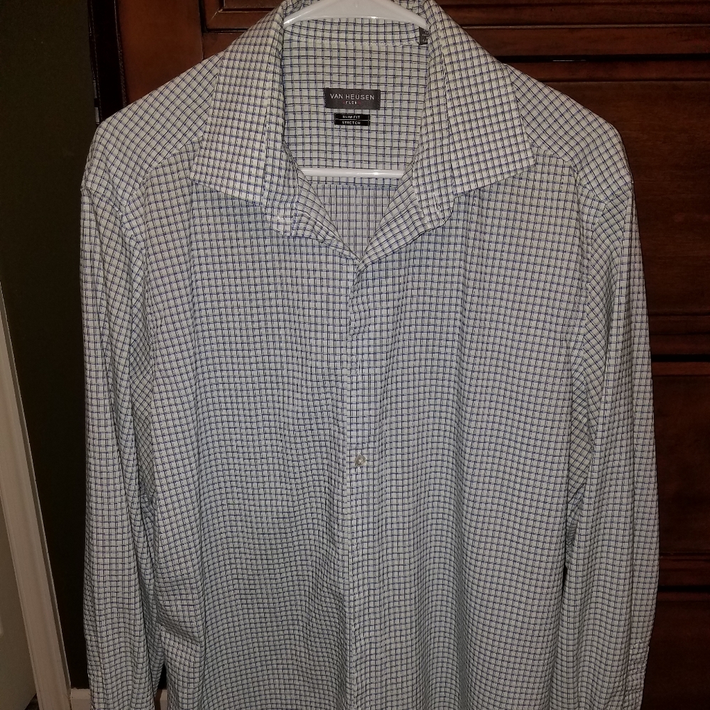 Van Heusen Flex Slim Fit, Plaid Dress Shirt